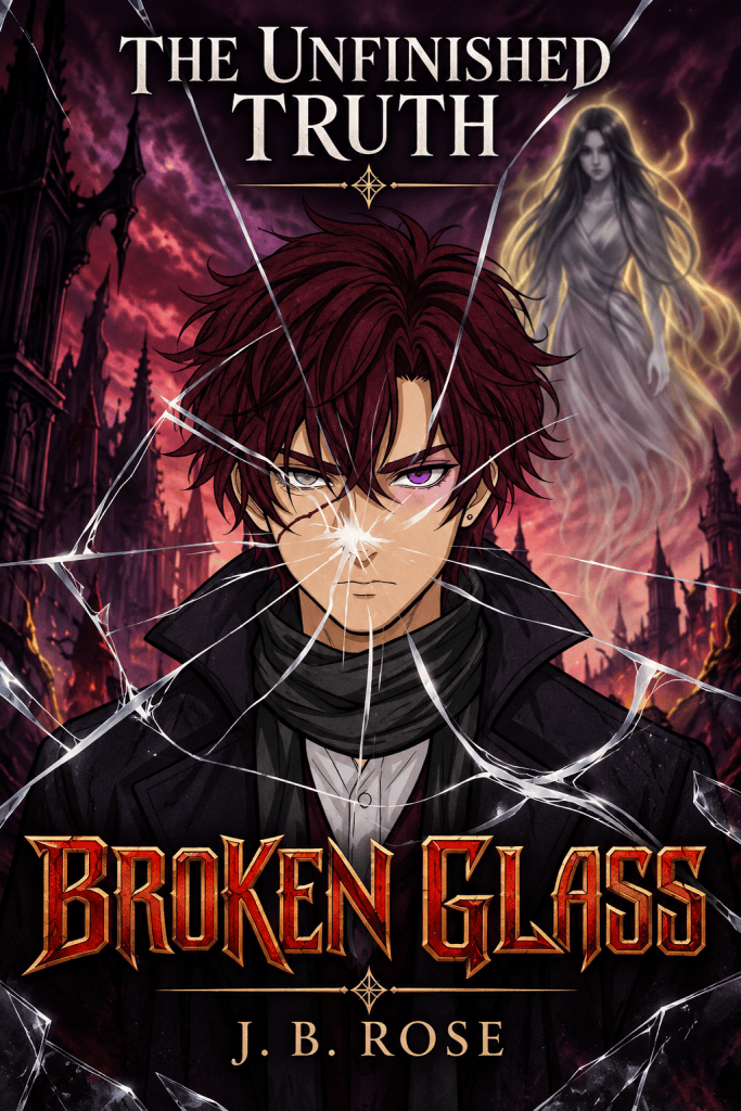 Broken Glass: The Unfinished Truth by J. B. Rose – dark fantasy novel cover